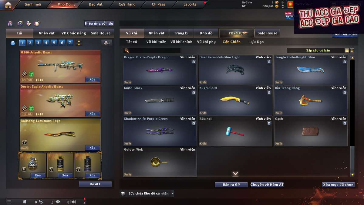 shop acc cf uy tin gia re